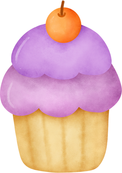 Watercolor Halloween Cupcake 